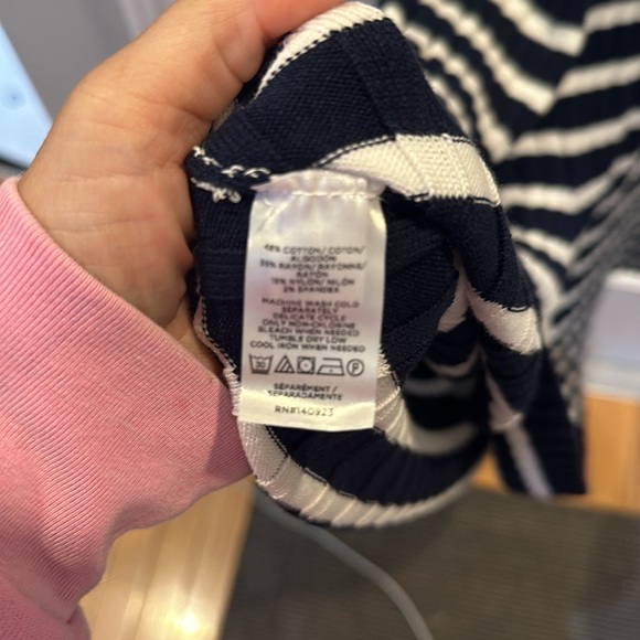 NWT LOFT Striped Ribbed Midi Polo Dress Sz M - Picture 6 of 8